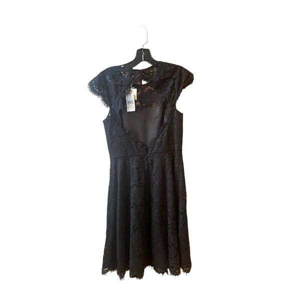 NWT Kate Spade New York Rose Lace open back dress Black Size 4 - Picture 3 of 10